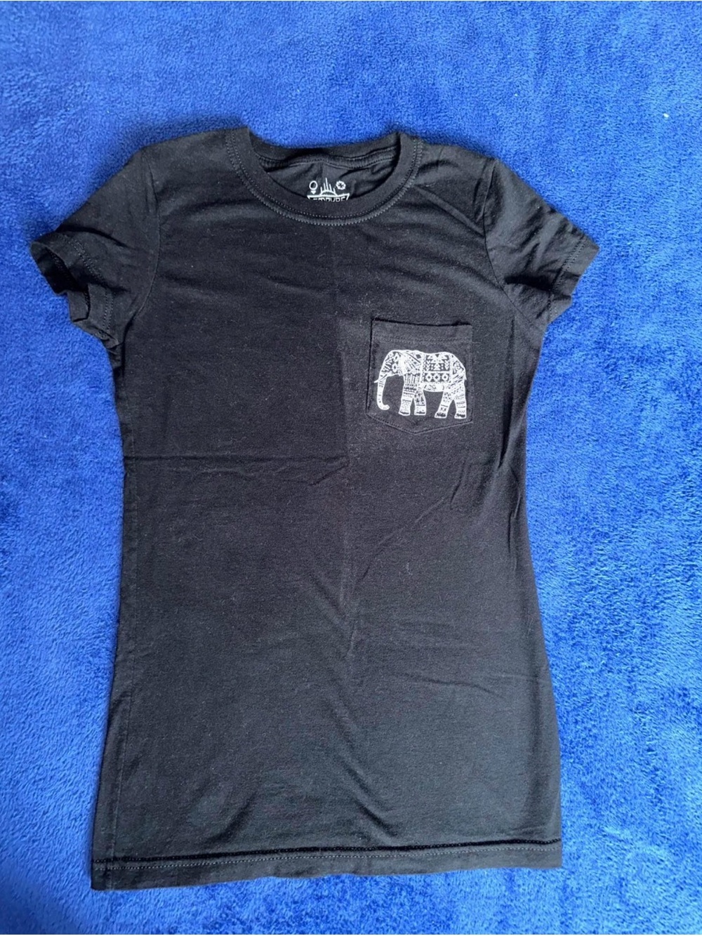 Empyre Womens Basic Black Elephant Tee TShirt Top Size Small S